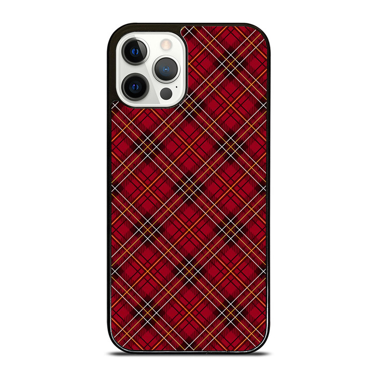 RED TARTAN CROSS PLAID iPhone 12 Pro Case Cover