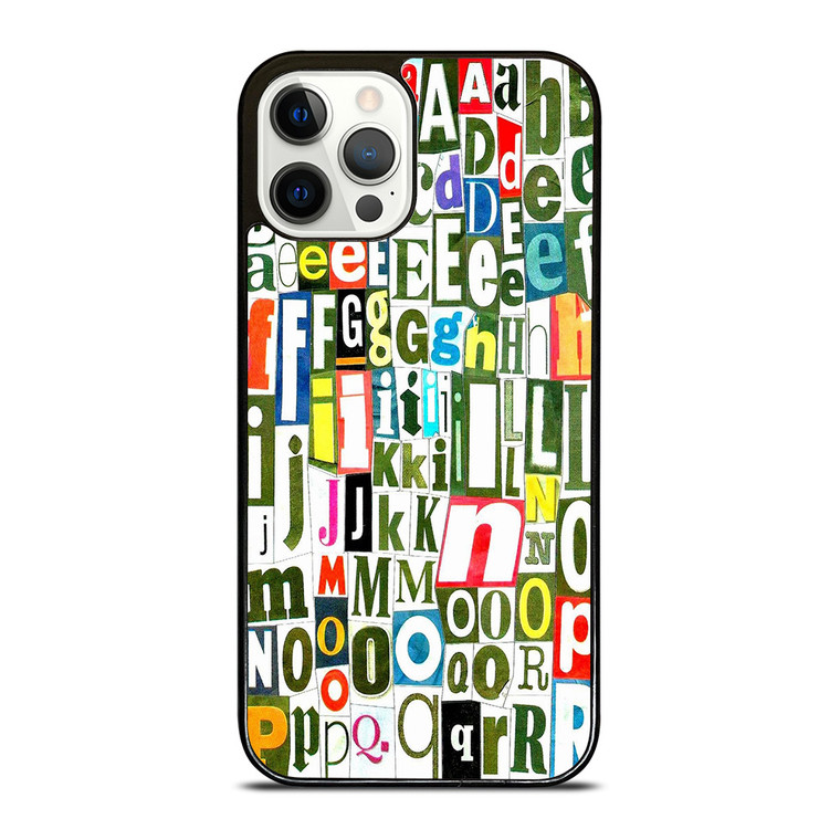 RETRO ALPHABET GREEN COLLAGE iPhone 12 Pro Case Cover