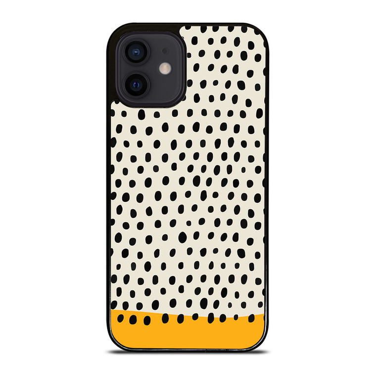MUSTARD POLKADOTS PATTERN iPhone 12 Mini Case Cover