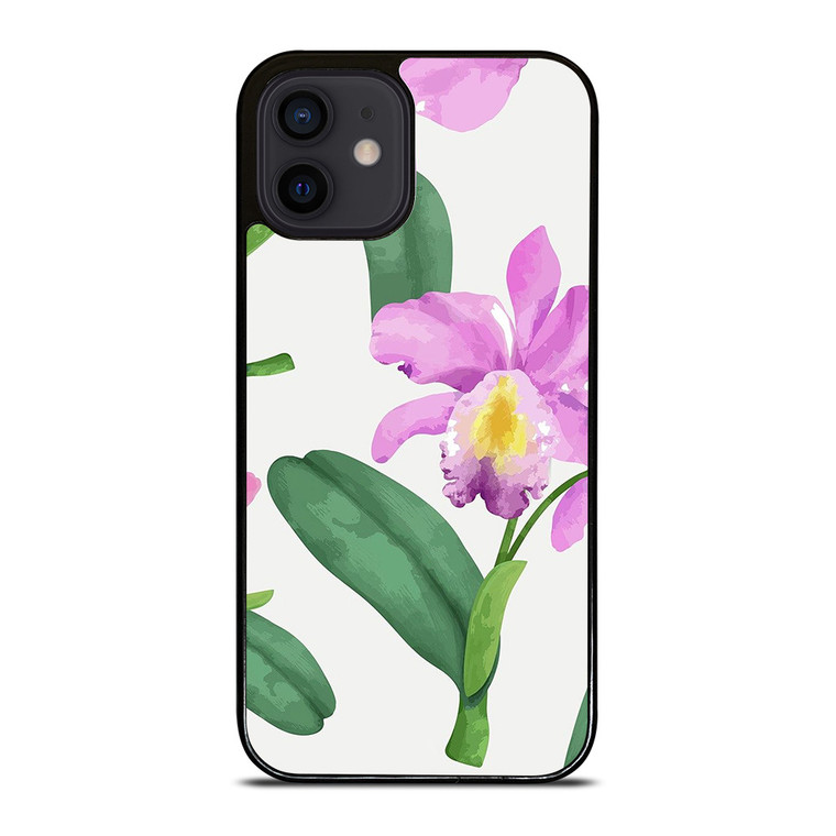PURPLE ORCHID FLOWER PAINTING iPhone 12 Mini Case Cover