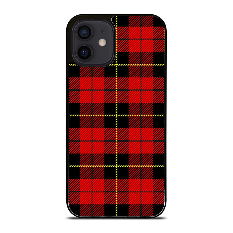 RED BLACK TARTAN PATTERN iPhone 12 Mini Case Cover