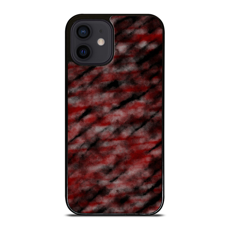 RED BLACK TIE DYE PATTERN iPhone 12 Mini Case Cover
