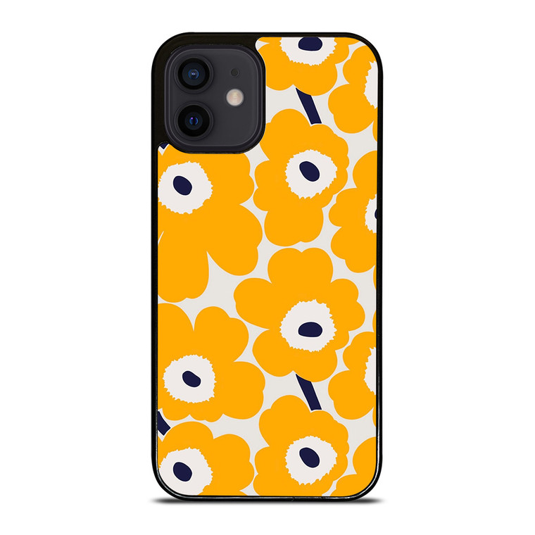 YELLOW RETRO FLORAL PATTERN iPhone 12 Mini Case Cover