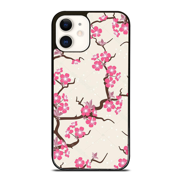 CHERRY BLOSSOM FLOWERS PATTERN iPhone 12 Case Cover