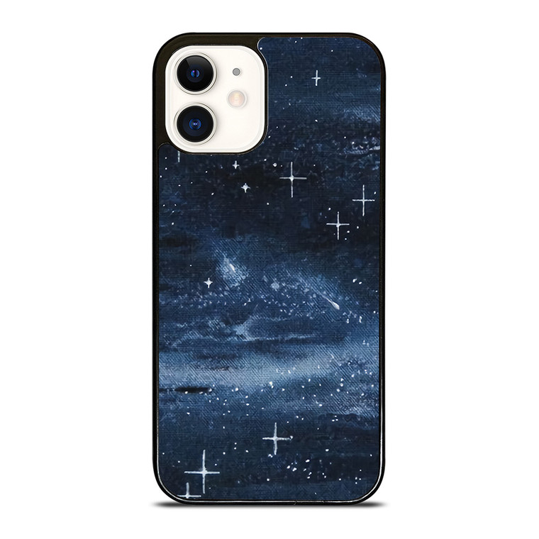 NAVY BLUE STAR FABRIC TEXTURE iPhone 12 Case Cover