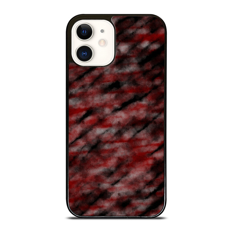 RED BLACK TIE DYE PATTERN iPhone 12 Case Cover