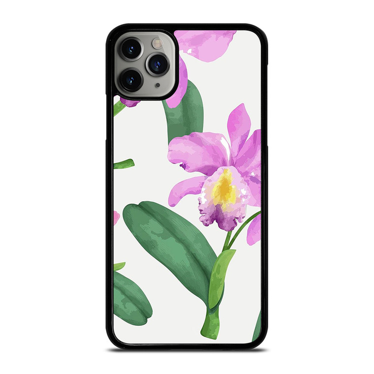 PURPLE ORCHID FLOWER PAINTING iPhone 11 Pro Max Case Cover