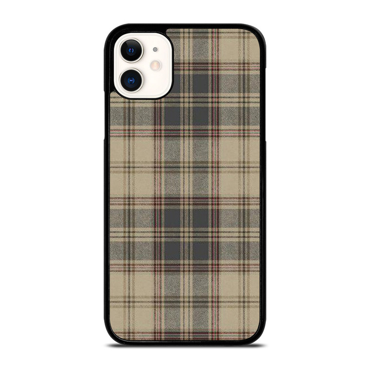 BROWN TARTAN PLAID PATTERN iPhone 11 Case Cover