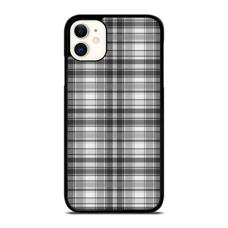 GREY CHECK FABRIC TEXTURES iPhone 11 Case Cover