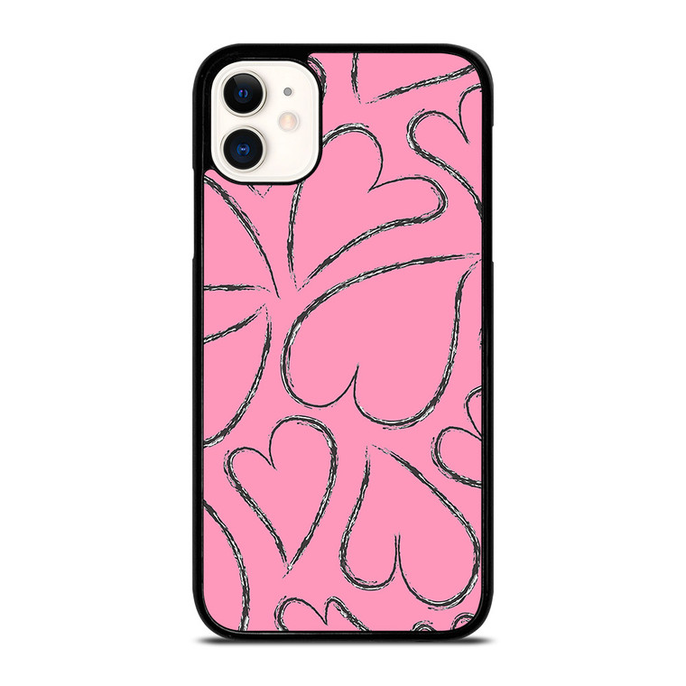 PINK LOVE BRUSHES PATTERN iPhone 11 Case Cover
