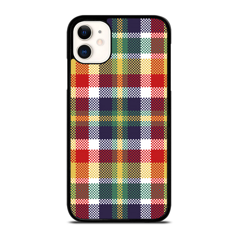 PIXELIZED TARTAN PATTERN iPhone 11 Case Cover