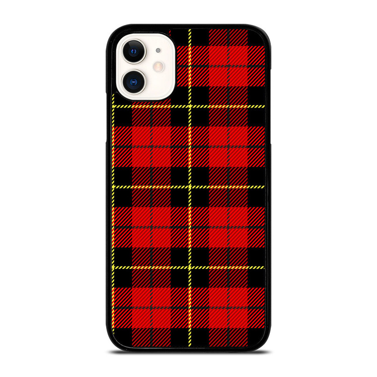 RED BLACK TARTAN PATTERN iPhone 11 Case Cover