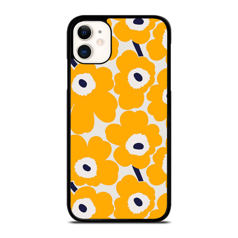 YELLOW RETRO FLORAL PATTERN iPhone 11 Case Cover