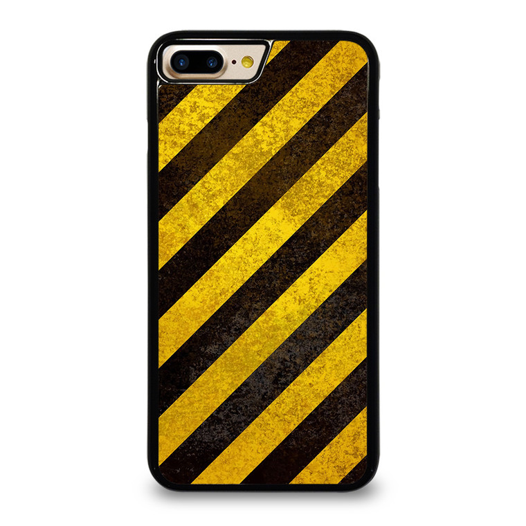 BLACK YELLOW POLICE LINE STRIPE iPhone 7 / 8 Plus Case Cover