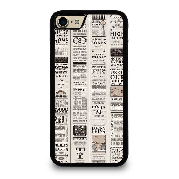 OLD NEWSPAPER PATTERN iPhone 7 / 8 Case Cover