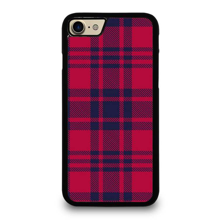 RED BLUE TARTAN PLAID PATTERN iPhone 7 / 8 Case Cover