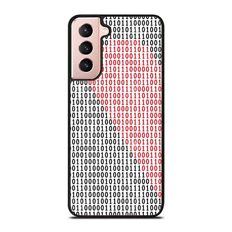 BINARY CODE HALF HEART PATTERN Samsung Galaxy S21 Case Cover
