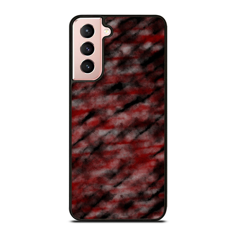 RED BLACK TIE DYE PATTERN Samsung Galaxy S21 Case Cover