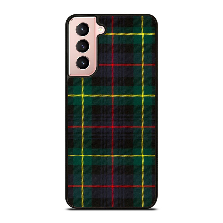 RED YELLOW TARTAN PLAID PATTERN Samsung Galaxy S21 Case Cover