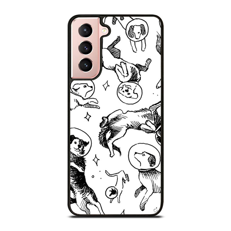 SPACE DOG WHITE PATTERN Samsung Galaxy S21 Case Cover