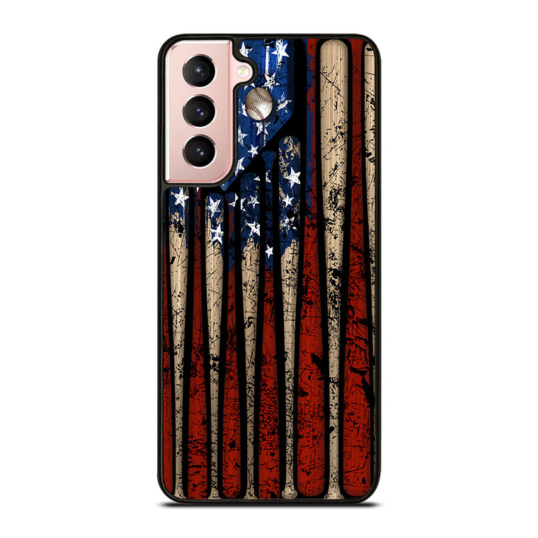 USA FLAG AMERICAN BASEBALL Samsung Galaxy S21 Case Cover