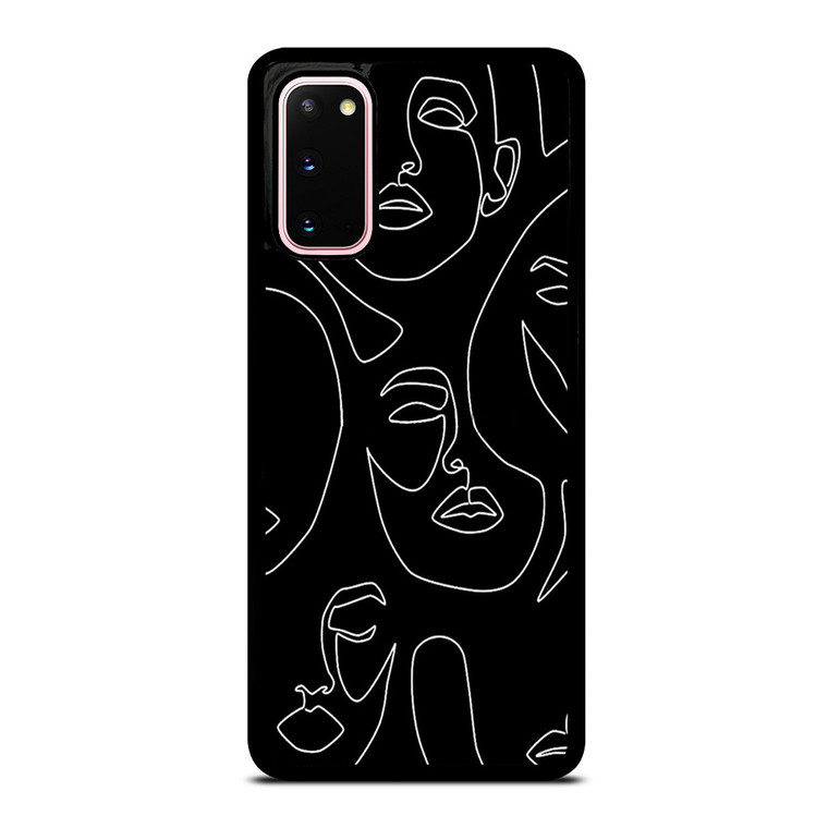 WOMAN FACE SKETCH PATTERN Samsung Galaxy S20 Case Cover