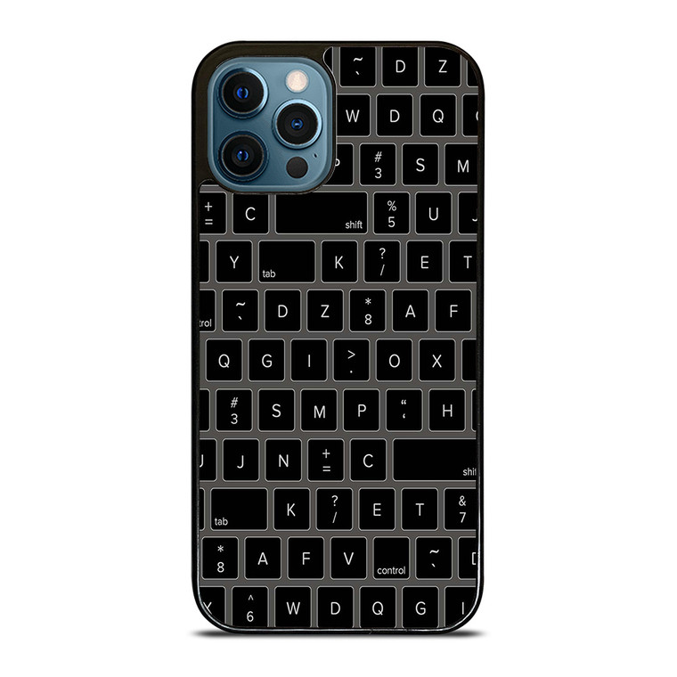 BLACK KEYBOARD PATTERN iPhone 12 Pro Max Case Cover