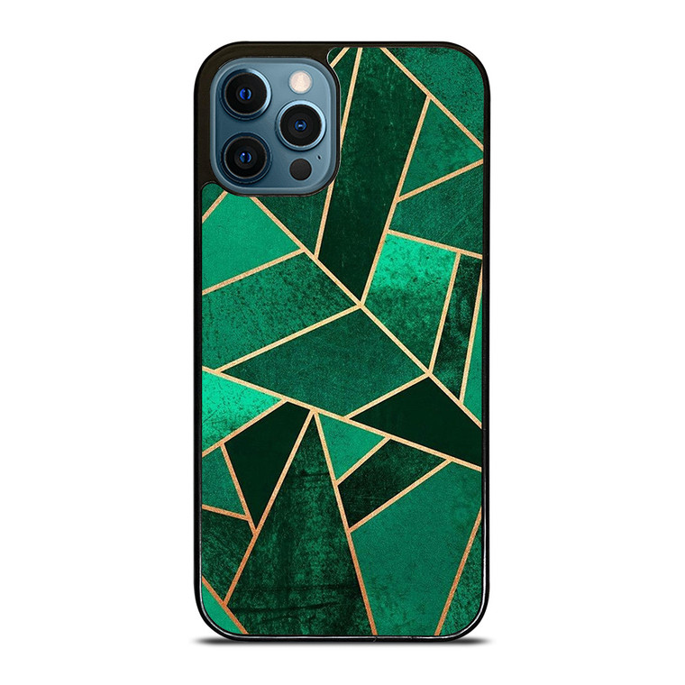EMERALD AND COPPER GEOMETRIC PATTERN iPhone 12 Pro Max Case Cover
