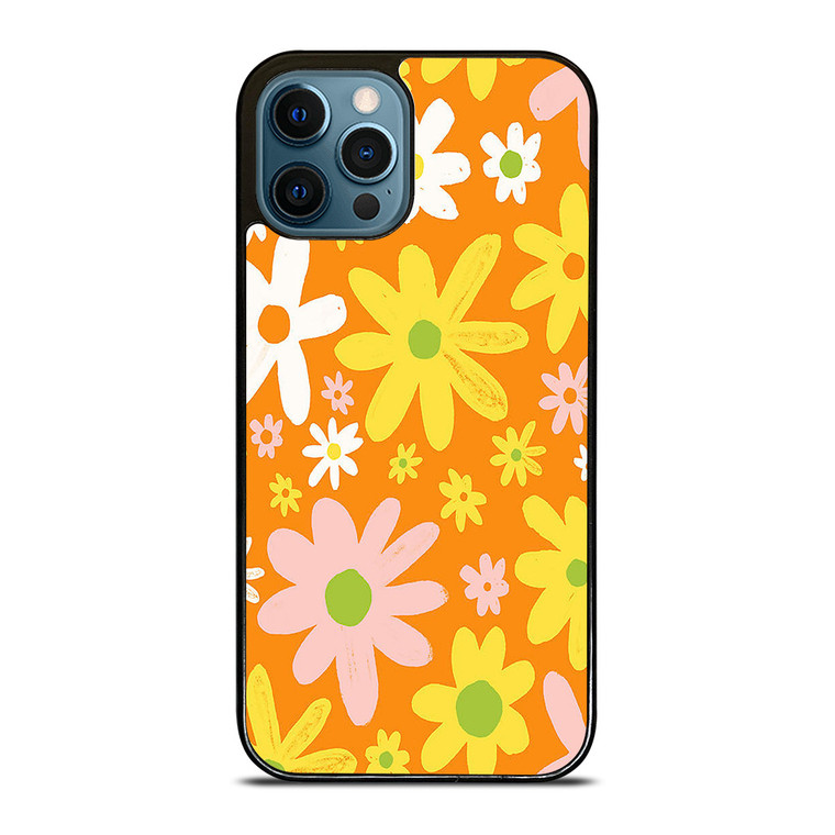 FLOWER POWER ORANGE PATTERN iPhone 12 Pro Max Case Cover