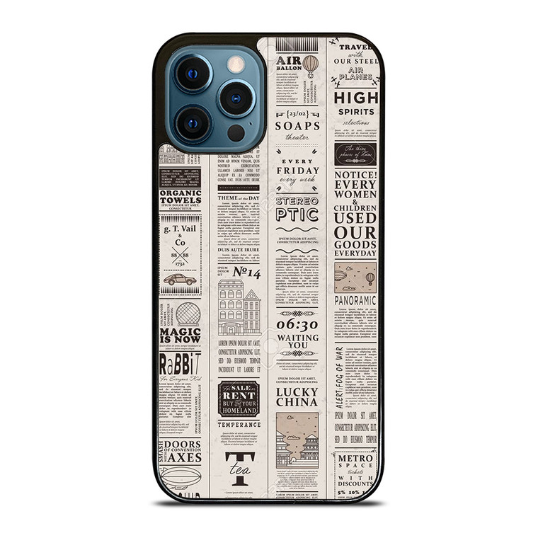 OLD NEWSPAPER PATTERN iPhone 12 Pro Max Case Cover