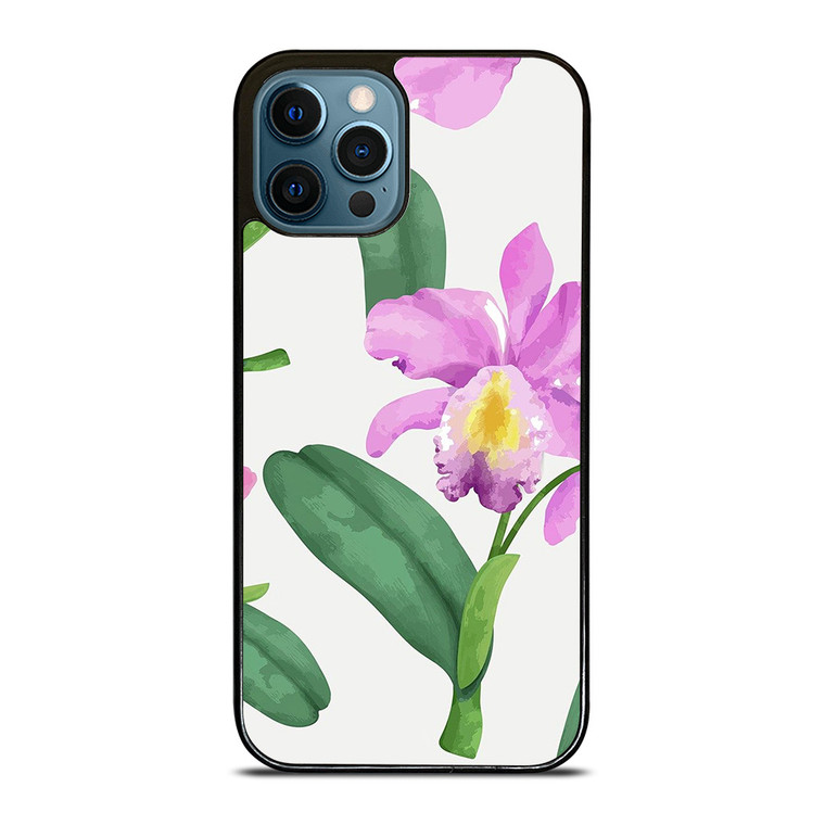 PURPLE ORCHID FLOWER PAINTING iPhone 12 Pro Max Case Cover