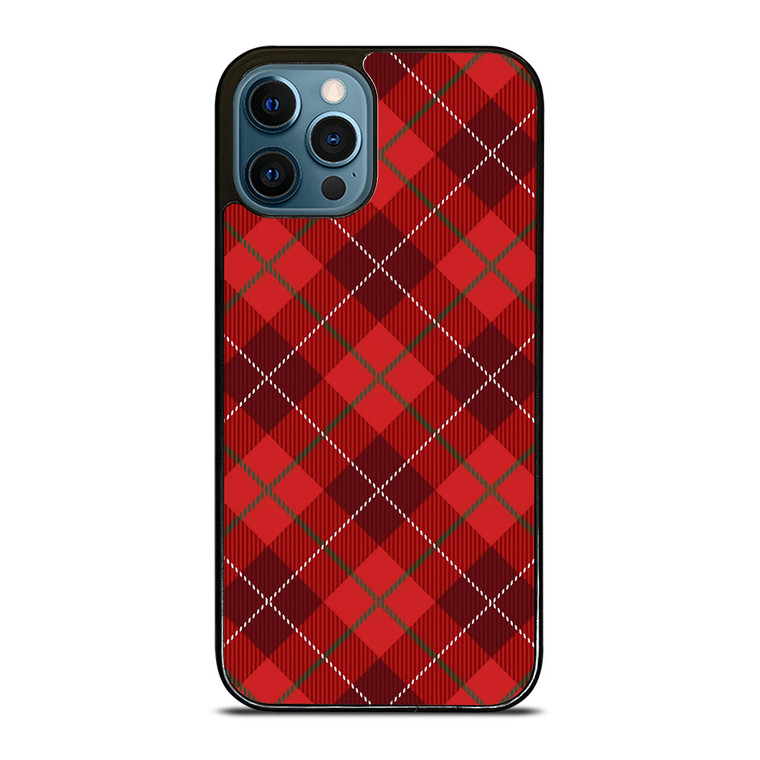 RED TARTAN CROSS PATTERN iPhone 12 Pro Max Case Cover