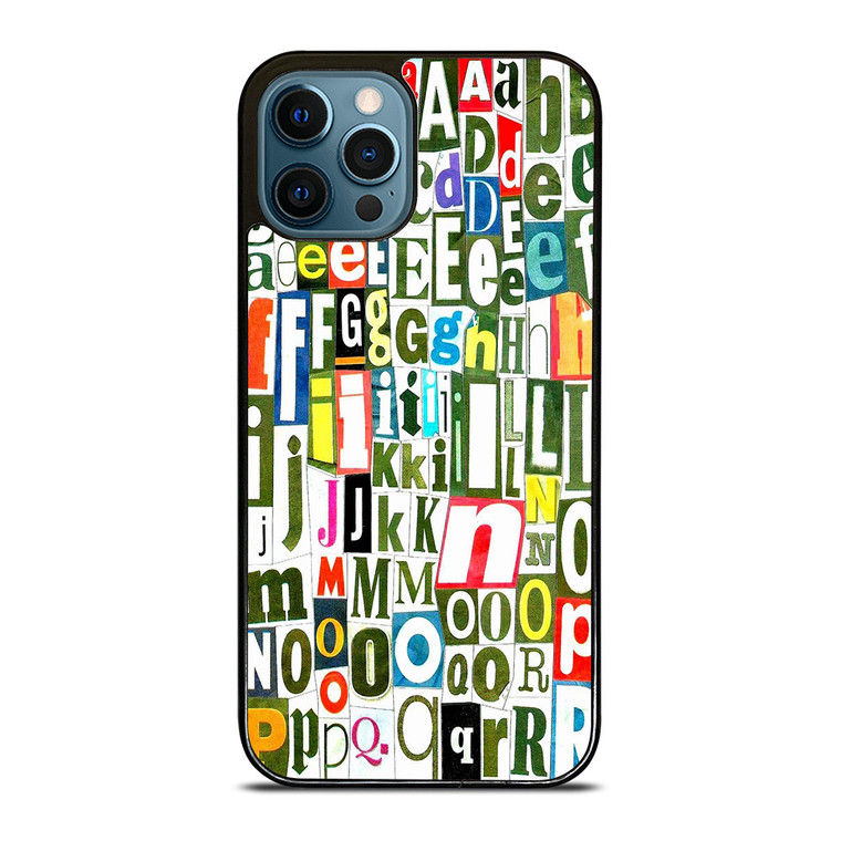 RETRO ALPHABET GREEN COLLAGE iPhone 12 Pro Max Case Cover