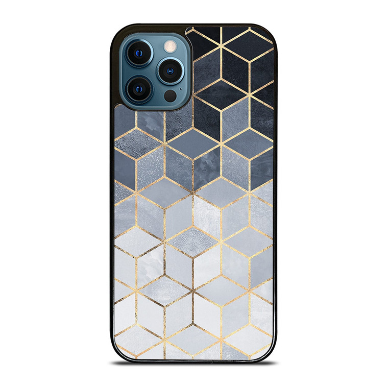 SOFT BLUE GRADIENT CUBES iPhone 12 Pro Max Case Cover