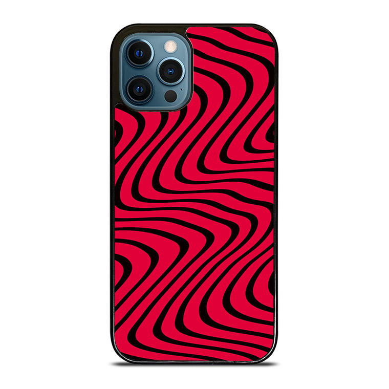WAVY RED PATTERN iPhone 12 Pro Max Case Cover