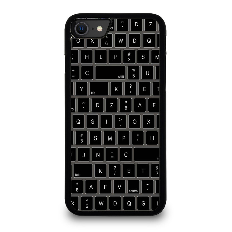 BLACK KEYBOARD PATTERN iPhone SE 2020 Case Cover