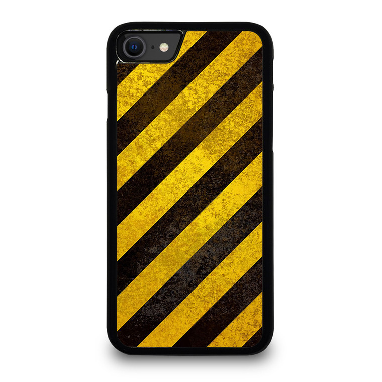 BLACK YELLOW POLICE LINE STRIPE iPhone SE 2020 Case Cover