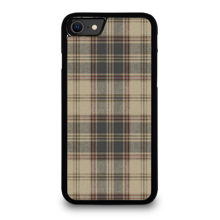 BROWN TARTAN PLAID PATTERN iPhone SE 2020 Case Cover
