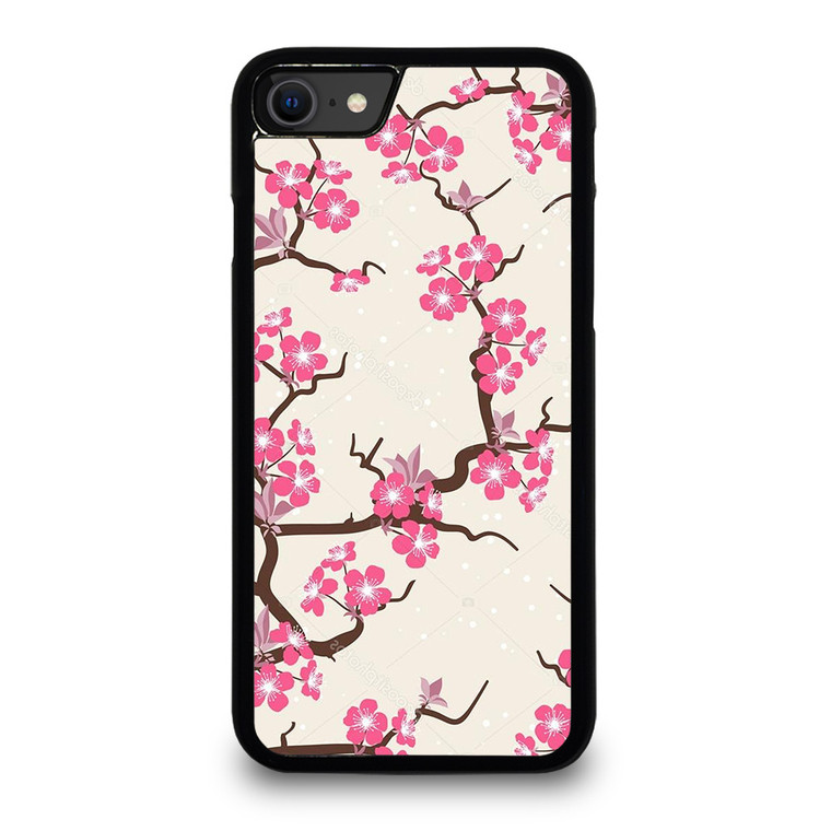 CHERRY BLOSSOM FLOWERS PATTERN iPhone SE 2020 Case Cover