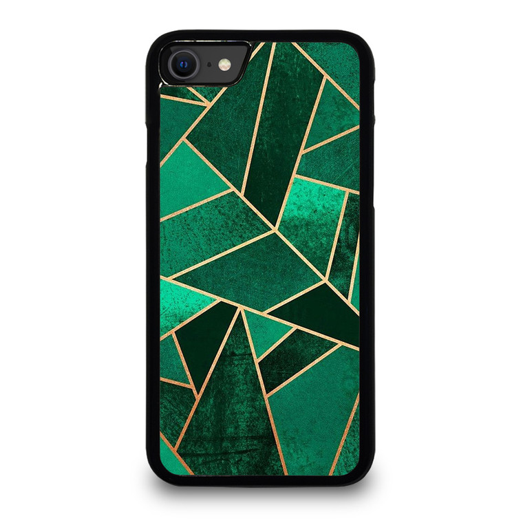 EMERALD AND COPPER GEOMETRIC PATTERN iPhone SE 2020 Case Cover