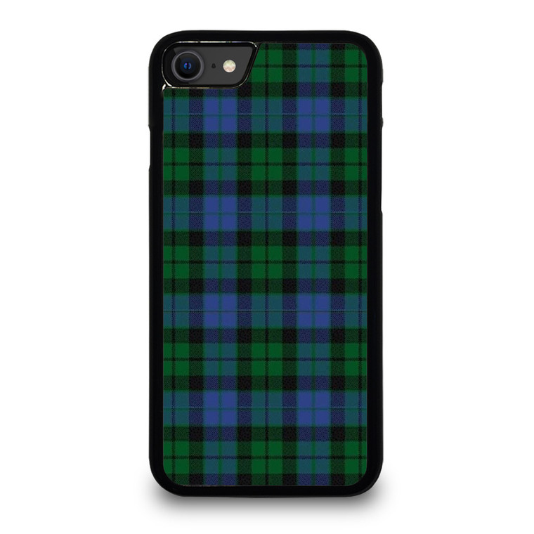 GREEN BLUE TARTAN PLAID PATTERN iPhone SE 2020 Case Cover