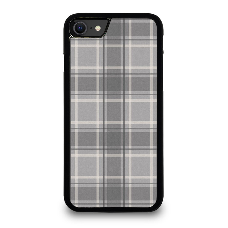 GREY TARTAN PLAID PATTERN iPhone SE 2020 Case Cover