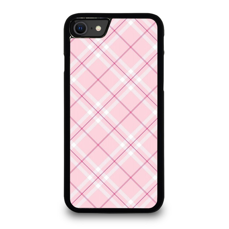 LIGHT PINK PLAID PATTERN iPhone SE 2020 Case Cover