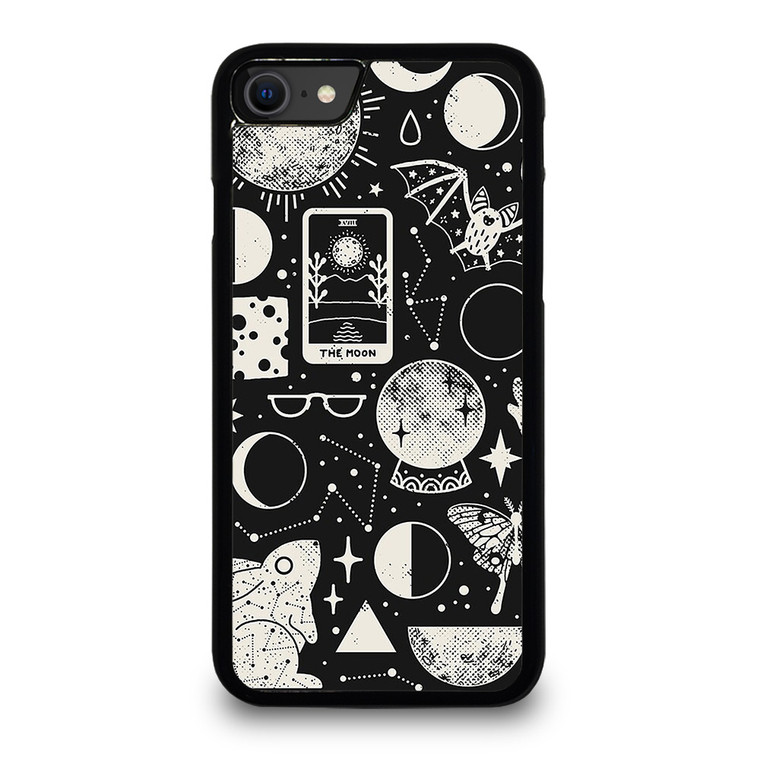 LUNAR PATTERN BLACK WHITE iPhone SE 2020 Case Cover LUNAR PATTERN BLACK WHITE iPhone SE 2020 Case Cover
