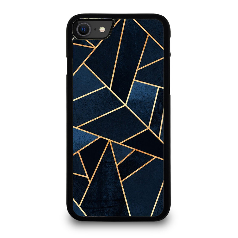 NAVY STONE CERAMIC ABSTRACT iPhone SE 2020 Case Cover