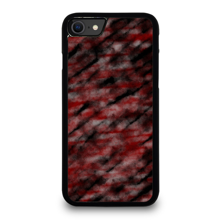 RED BLACK TIE DYE PATTERN iPhone SE 2020 Case Cover