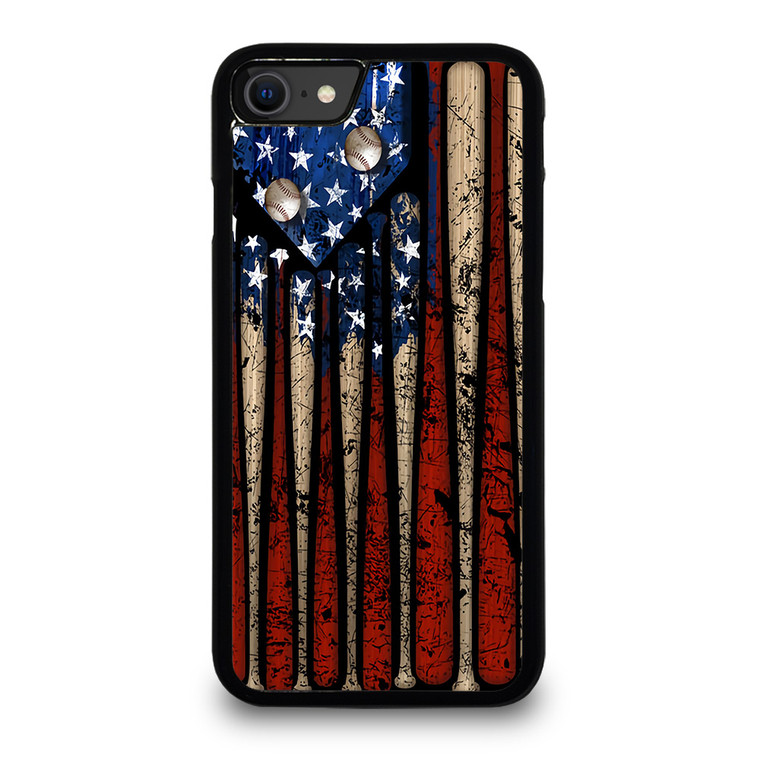 USA FLAG AMERICAN BASEBALL iPhone SE 2020 Case Cover USA FLAG AMERICAN BASEBALL iPhone SE 2020 Case Cover