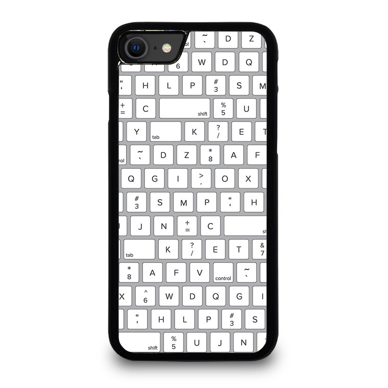 WHITE KEYBOARD PATTERN iPhone SE 2020 Case Cover