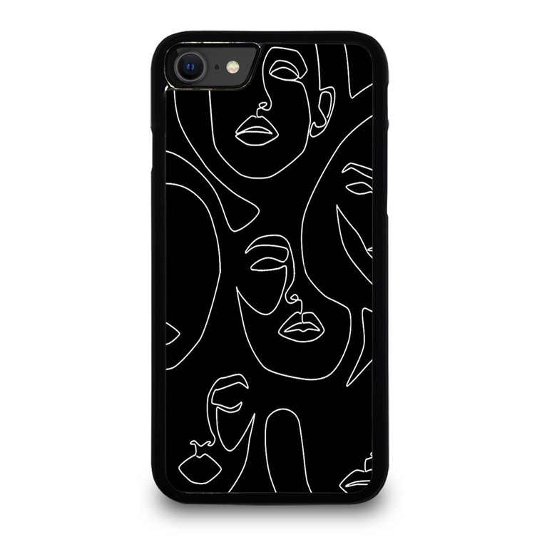 WOMAN FACE SKETCH PATTERN iPhone SE 2020 Case Cover WOMAN FACE SKETCH PATTERN iPhone SE 2020 Case Cover