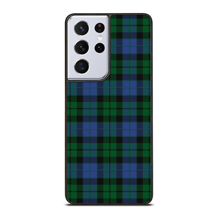 GREEN BLUE TARTAN PLAID PATTERN Samsung Galaxy S21 Ultra Case Cover